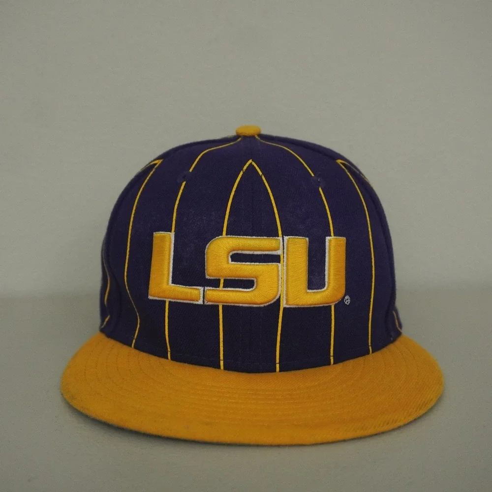 New Era LSU Tigers Snapback Hat Mens OSFM Purple Yellow Pinstripe 9FIFTY